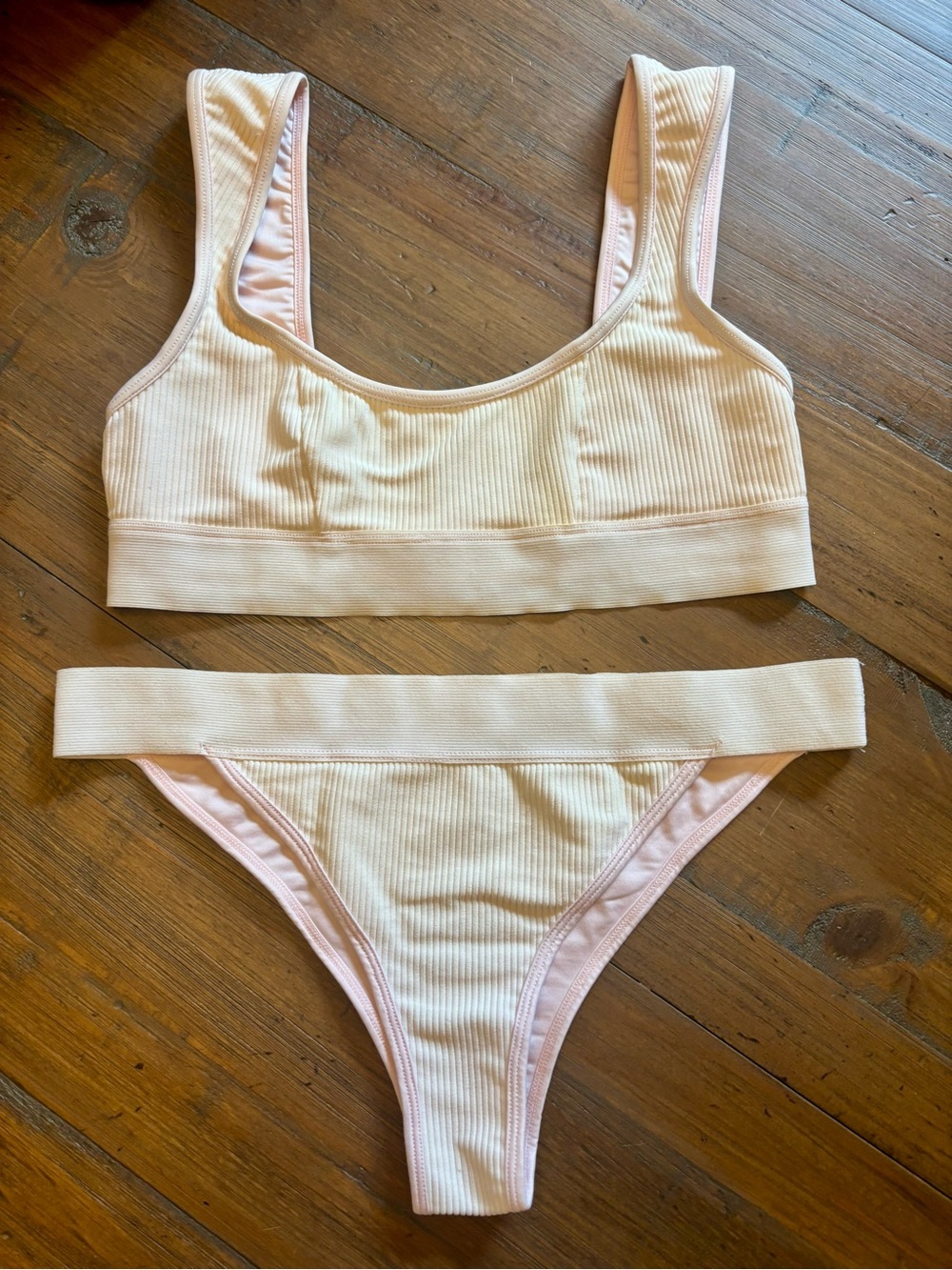 Frankie’s bikinis pink ribbed bikini set - Picture 10 of 11